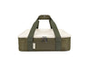 Sachi Insulated 'Cook & Carry' Bag XL - An insulated XL bag in olive green with cream accents, featuring dual zippers and sturdy carrying handles.