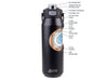 Oasis Capri 1L Vacuum Quick Release Lid Bottle - A drink bottle in matte black with a stainless steel body, featuring a quick release lid and durable handle.