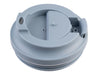 Oasis Ceramic Lined 360ml Insulated Coffee Cup - A grey coffee cup lid with a sliding opening and a small hole, featuring a logo on the side.