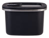Oasis Microwave Safe Rectangular S/S Container 500ml - A rectangular black stainless steel container with a clear lid and a sealing mechanism. Features a logo on the side.