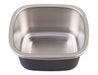 Oasis Microwave Safe Rectangular S/S Container 500ml - A stainless steel rectangular container with a black base, designed for microwave use, holding 500ml.