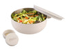 Oasis 950ml Insulated Fresh'N'Go Lunch Bowl - A bowl in cream colour with a salad inside, accompanied by a small container, featuring a logo.