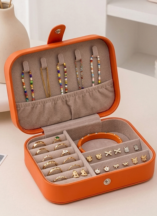 Portable Travel Jewellery Box Organiser Case