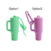 Lip Balm Holder Keychain - A mint green and a lavender lip balm holder keychain with carabiner clips and handles.