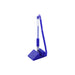 Counter Fixed Signature Pen A - A blue pen with a spiral coil attached, positioned in a triangular base on a white background.