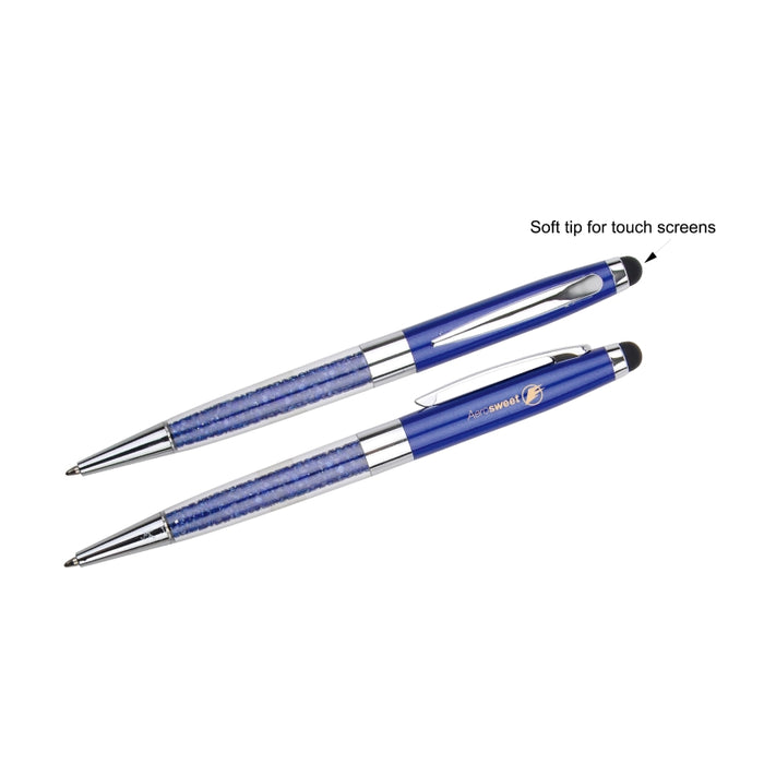 2 in 1 Crystal Stylus Pens - Custom Promotional Product