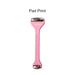 Ice Massager Roller Double Head - A double-headed ice massager roller in pink with a textured handle and a silver accent. It features a logo.