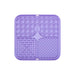 3-Section Dog Enrichment Lick Mat - A purple 3-section dog enrichment lick mat featuring various textured areas including honeycomb and bone patterns.