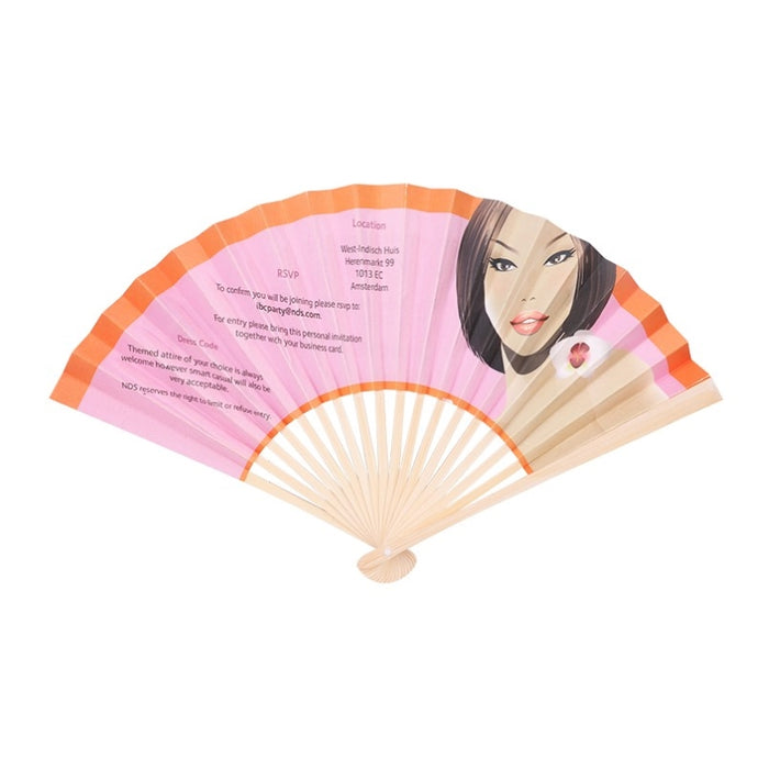 Bamboo Fabric Hand Fans - Custom Promotional Product