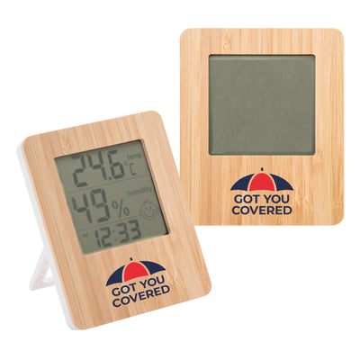 Bamboo Desk Clock - Custom Promotional Product