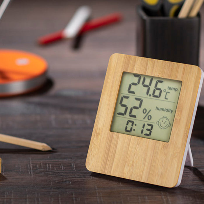 Bamboo Desk Clock - Custom Promotional Product