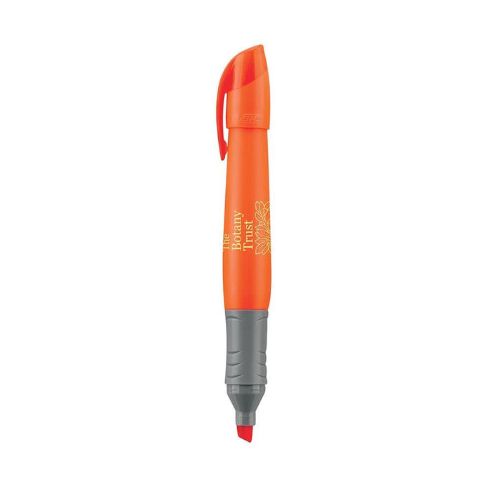 Brite Liner Grip Xl Pen - An orange highlighter pen with a grey grip, featuring a logo on the barrel.