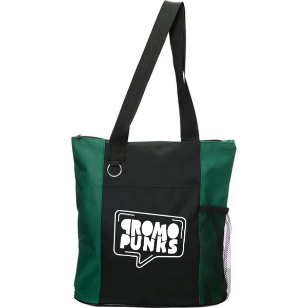 Zippered Tote Bag with Mesh Pocket