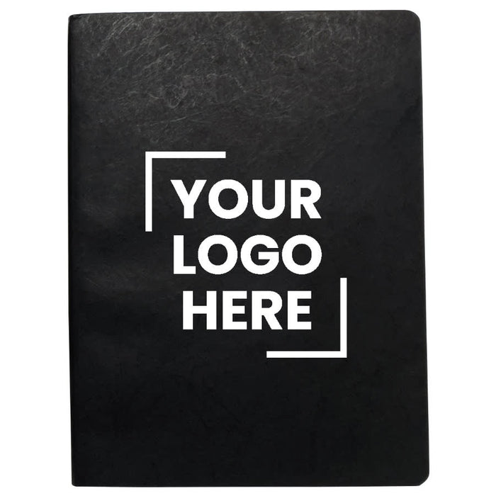 Koda Survival Notebook (Blank Pages) - A black notebook with a flat cover featuring a placeholder for a logo. The design includes a sleek, minimalistic style.