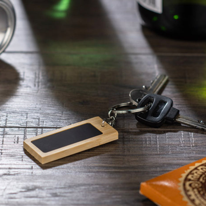 Mirage Rectangular Bamboo Keyring - Custom Promotional Product