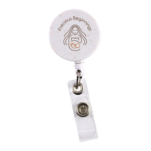 Retractable Badge Holder Wheat Straw - Custom Promotional Product
