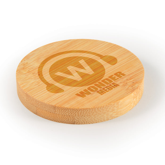 Discus Bamboo Bottle Opener Coaster - Custom Promotional Product