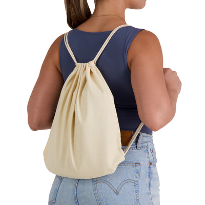 Calico Drawstring Library Backpack - Custom Promotional Product