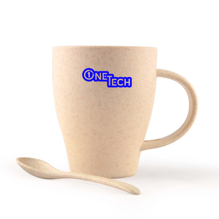Avenue Wheat Fibre Cup and Spoon - Custom Promotional Product
