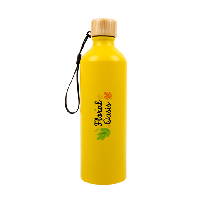 Gelato Aluminium Bottle with Bamboo Lid - Custom Promotional Product