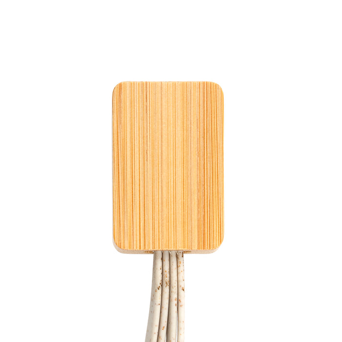 Sprite Square Bamboo Charging Cable - Custom Promotional Product