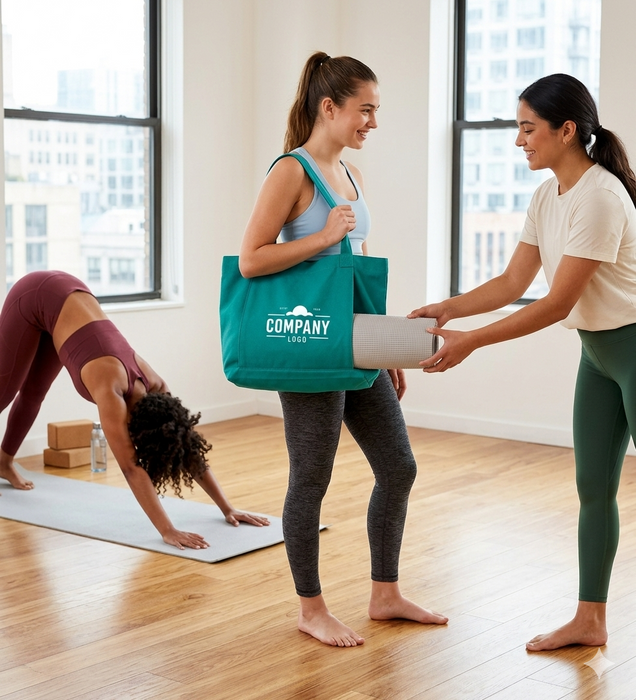 Premium Canvas Yoga Tote & Non-Slip Yoga Mat Set