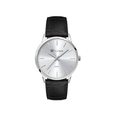 Mens Dress Watch, Leather Strap - Custom Promotional Product