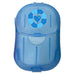 Soapy - A blue plastic container with a logo on top, featuring a rounded shape and a clasp closure.