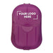 Soapy - A purple drink bottle with a rounded design and a secure lid, featuring a space for a logo.