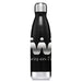 Classic 500ml Water Bottle - A drink bottle in matte black with a stainless steel cap and a logo on the front.