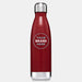 Classic 500ml Water Bottle - A drink bottle in a deep red colour with a silver lid and a circular logo area.