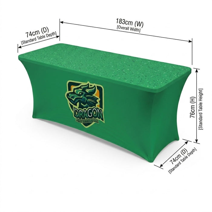 6ft (1.8m) Open Back Stretch Table Cover