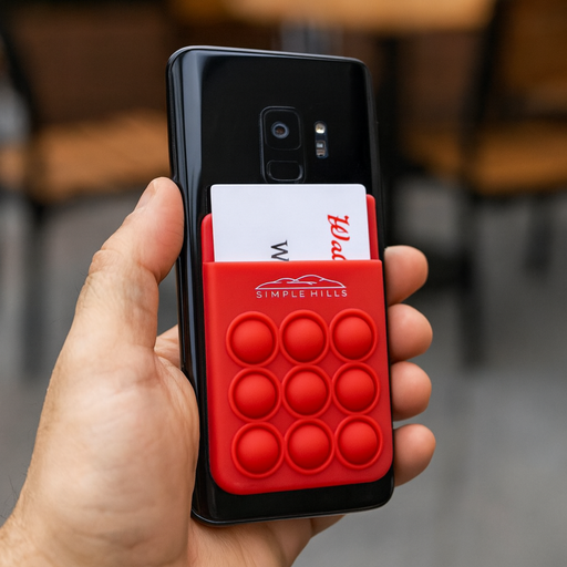 Popper Stress Reliever Silicone Phone Wallet - Custom Promotional Product
