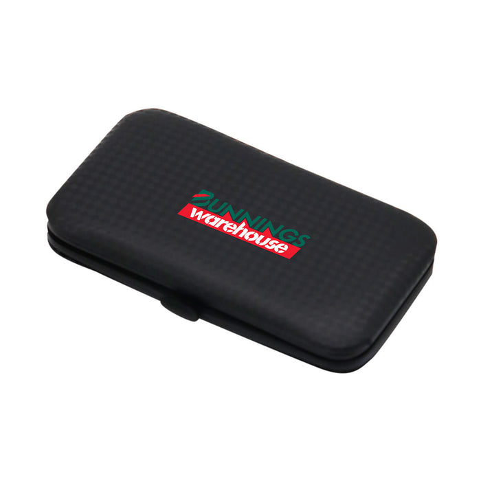 Mall Manicure set - A black manicure set case with a logo. Contains tools for nail care.