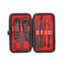 Mall Manicure set - A black manicure set with red lining, featuring scissors, clippers, and various grooming tools in a compact case.
