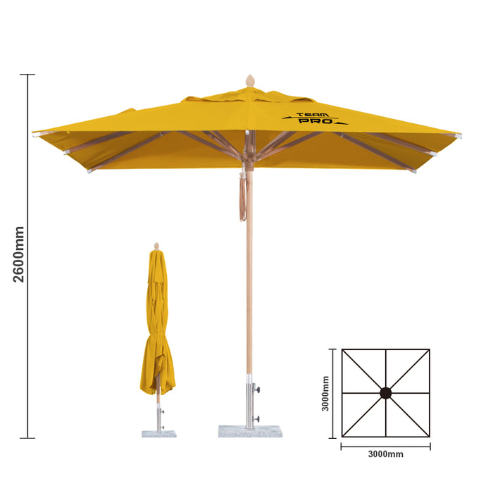 3x3m Wind-resistant Square Stock Colour Outdoor Umbrella - Custom Promotional Product