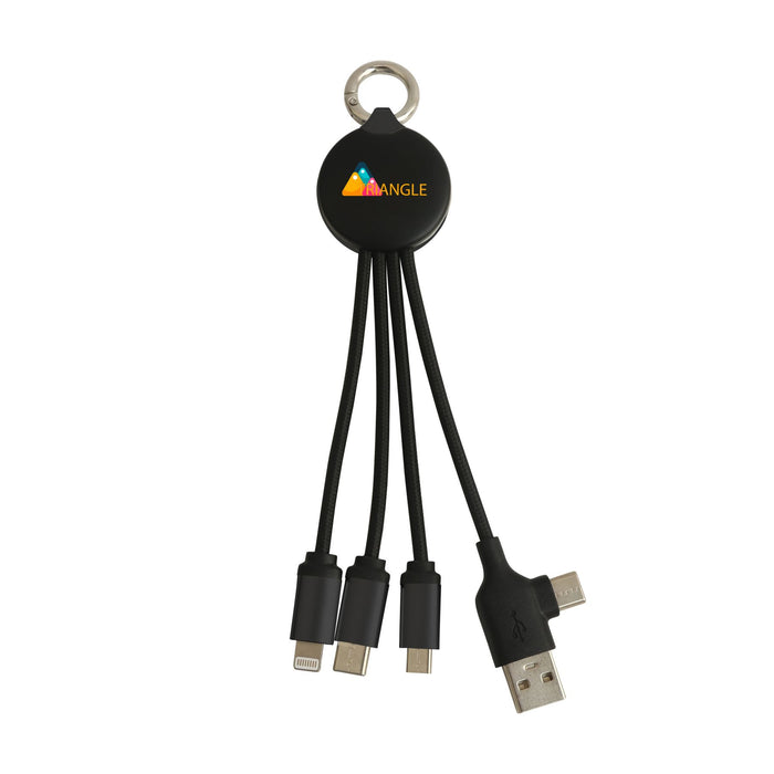 Round Shaped Light Up Multi Charging Cable - Custom Promotional Product