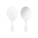 Chic Princess-Style Handheld Makeup Mirror - A handheld makeup mirror with a sleek white design, featuring a smooth, oval shape and a comfortable handle.