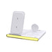 Haines 15W 3n1 Magnetic Wireless Charger & USB Adaptor - A white magnetic wireless charger with a USB adaptor, featuring a sleek design and yellow accent along the base.