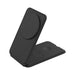Sherry 15W Foldable 3-in-1 Magnetic Wireless Charger - A black foldable wireless charger with a magnetic feature, positioned upright. It has a sleek, minimalist design.