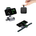 Everest 3-in-1 15W Magnetic Wireless Charging Station - A 15W magnetic wireless charging station in black, displaying a phone, AirPods, and a watch in a compact design.