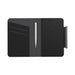 MiTag Duo Passport Holder with Global Tracking Tag - A black passport holder with a sleek design, featuring card slots and a metallic pen.