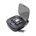 Catania Retractable 60W Fast Charging and Data Cable Set - A compact, black retractable charging and data cable set housed in a protective case with a transparent lid.