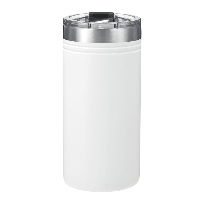 Arctic Zone Titan Thermal HP Slim Cooler 350ml - A drink bottle in white with a stainless steel lid, designed as a cool thermal holder for beverages.