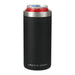 Arctic Zone Titan Thermal HP Slim Cooler 350ml - A drink bottle with a sleek black finish and stainless steel rim, designed to fit a 350ml beverage can.