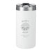 Arctic Zone Titan Thermal HP Slim Cooler 350ml - A drink bottle in white featuring a silver lid, with a logo and text design for "Happy Hour."