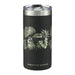 Arctic Zone Titan Thermal HP Slim Cooler 350ml - A drink bottle featuring a matte black design with tropical foliage and a silver lid, complete with a logo.