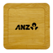 Aroma Coffee Coasters - A bamboo coaster featuring a square design and a logo embossed in black.