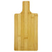 Ozi Bamboo Paddle Board - A bamboo paddle board with a smooth, natural finish and a handle, ideal for kitchen use. It has a logo.