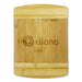 Trey Bamboo Cutting Board - A bamboo cutting board featuring a smooth surface with a light brown hue and a logo.